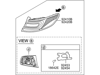 2013 Hyundai Azera Back Up Light - 92404-3V020