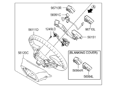 Hyundai 56110-1R350-SA8 Steering Wheel Assembly