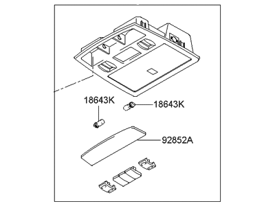 Hyundai 92810-2C001-LK Overhead Console Lamp Assembly