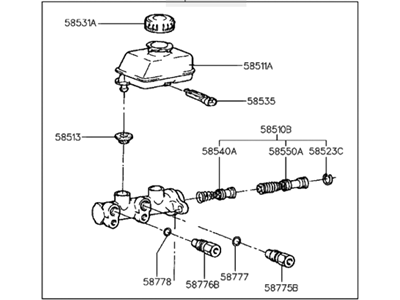 1991 Hyundai Excel Brake Master Cylinder Reservoir - 58510-24002