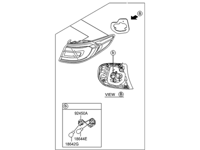 Hyundai 92402-C2000 Lamp Assembly-Rear Combination Outside,RH