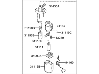 Hyundai 31110-2V500 Complete-Fuel Pump