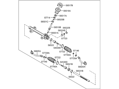 Hyundai Veloster Rack And Pinion - 56500-A5500