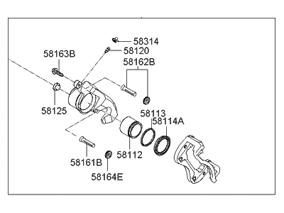 2012 Hyundai Elantra Touring Brake Caliper - 58180-2LA00