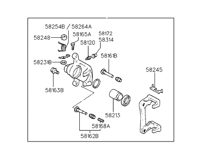 Hyundai 58310-29A10 Caliper Kit-Rear Brake,LH