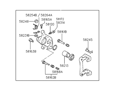 Hyundai 58310-29A20 Caliper Kit-Rear Brake,LH