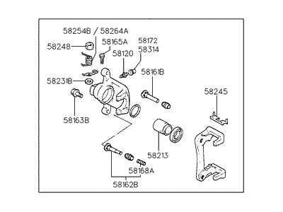 Hyundai 58320-29A20 Caliper Kit-Rear Brake,RH