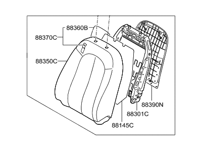 Hyundai 88300-2H511-AAN Back Assembly-Front Seat Driver