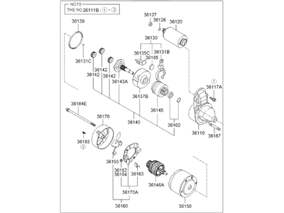 2006 Hyundai Tucson Starter Motor - 36100-23161