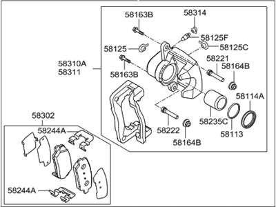 2010 Hyundai Genesis Brake Caliper - 58210-3M300