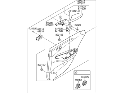 Hyundai 83304-4R510-4DY Panel Complete-Rear Door Trim,RH