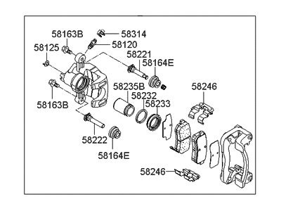 Hyundai 58400-1G300 Disc Brake Assembly-Rear,RH
