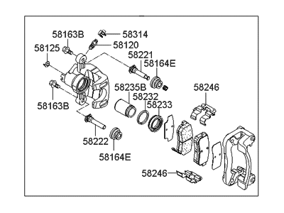 2005 Hyundai Accent Brake Caliper Bracket - 58400-1G300