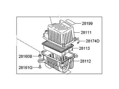 2007 Hyundai Santa Fe Air Filter Box - 28110-0W000