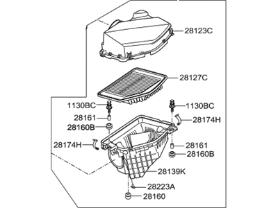 Hyundai 28121-B1000 Cleaner Assembly-Air,LH