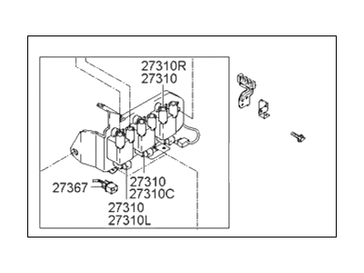 Hyundai 27301-37115 Coil & Bracket-Ignition