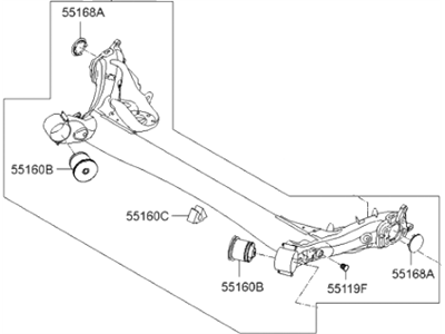 Hyundai 55100-4W000 Torsion Axle Complete