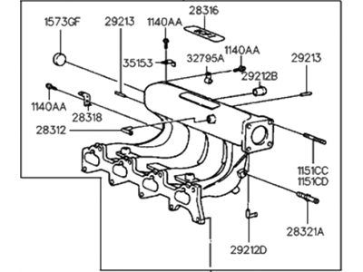 1999 Hyundai Elantra Intake Manifold - 28310-23005