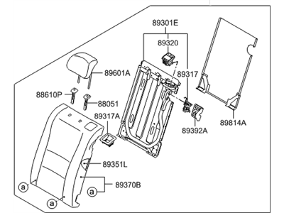 Hyundai 89300-A5210-SGC Back Assembly-Rear Seat LH