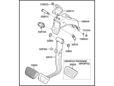 2018 Hyundai Sonata Brake Pedal - 32800-G8100