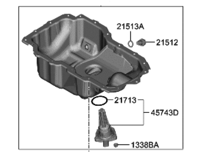 2021 Hyundai Santa Fe Hybrid Oil Pan - 21510-2M880