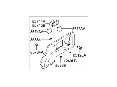 Hyundai 85740-26000-QE Trim Assembly-Luggage Side RH