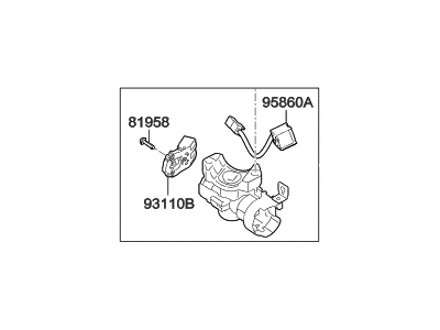 Hyundai 81910-A5130 Body & Switch Assembly-Steering & IGNTION