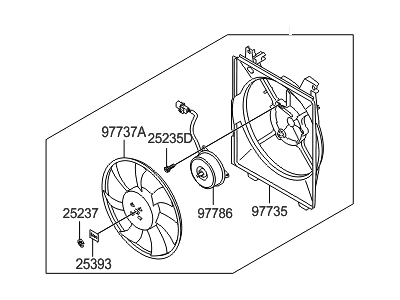 2001 Hyundai Tiburon Cooling Fan Assembly - 97730-2C000