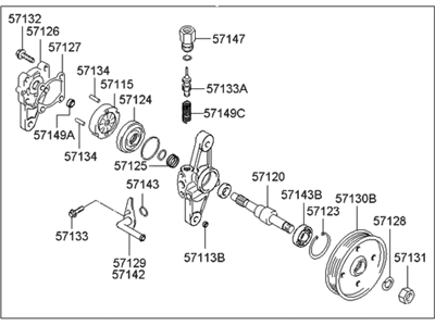 2001 Hyundai Elantra Power Steering Pump - 57100-2D151