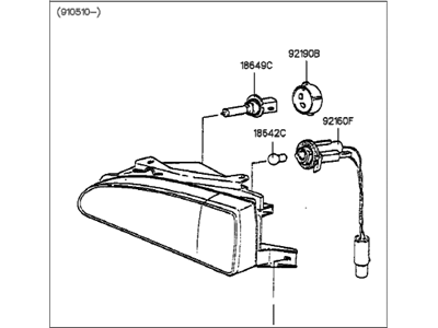 1992 Hyundai Sonata Headlight - 92101-33050