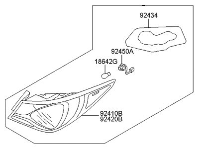 2013 Hyundai Sonata Hybrid Tail Light - 92401-4R050