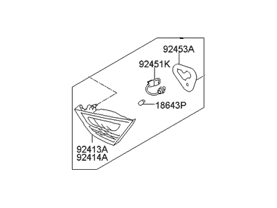 2014 Hyundai Sonata Hybrid Tail Light - 92404-4R000