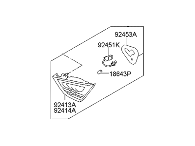 2013 Hyundai Sonata Hybrid Tail Light - 92403-4R000