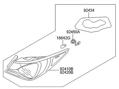 2014 Hyundai Sonata Hybrid Tail Light - 92402-4R050