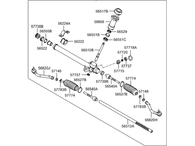 Hyundai Accent Rack And Pinion - 56500-1R100