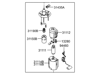 Hyundai 31110-1R500 Complete-Fuel Pump