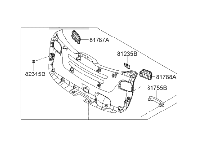 Hyundai 81750-4Z500-RYN Panel Assembly-Tail Gate Trim