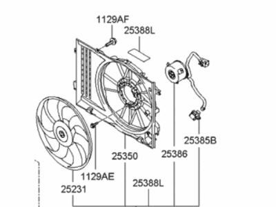 2004 Hyundai Tucson Fan Motor - 25380-1F250