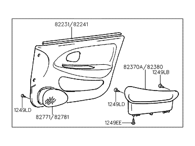 Hyundai 82302-29040-TA Panel Complete-Front Door Trim,RH