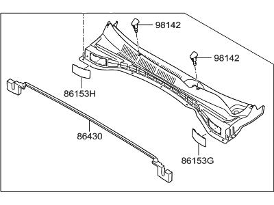 Hyundai 86150-4Z000 Cover Assembly-Cowl Top