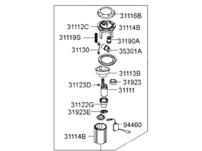 Hyundai 31110-25700 Complete-Fuel Pump