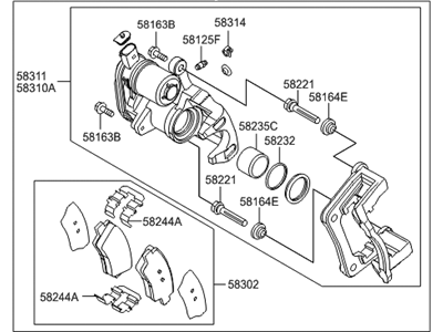 2013 Hyundai Elantra GT Brake Caliper - 58230-A5200