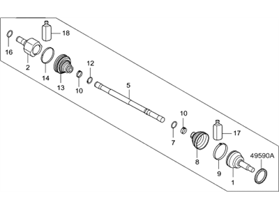 2019 Hyundai Tucson Axle Shaft - 49500-D3130