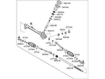 2016 Hyundai Elantra Rack And Pinion - 56500-F2500