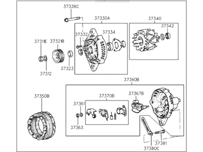 Hyundai Excel Alternator - 37300-24511