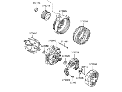 2008 Hyundai Azera Alternator - 37300-3C190