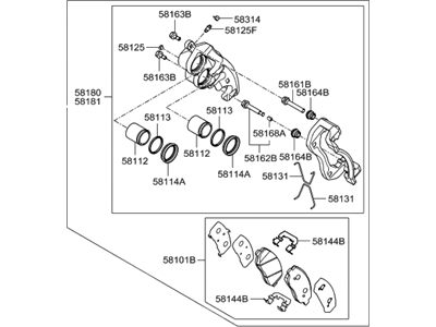 2018 Hyundai Santa Fe Brake Caliper - 58110-2W400