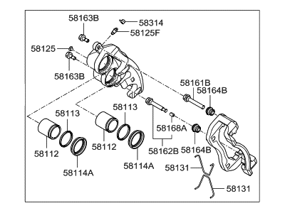 Hyundai 58190-2WA40 CALIPER Kit-Front Brake,RH