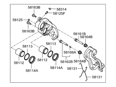 2019 Hyundai Santa Fe XL Brake Caliper - 58180-2WA40