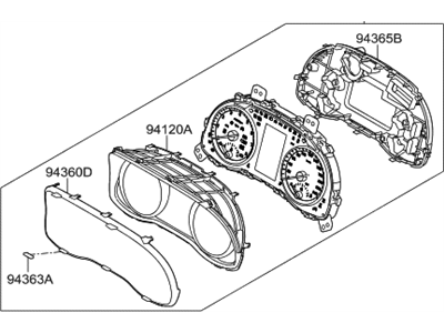 Hyundai 94001-F2040 Cluster Assembly-Instrument
